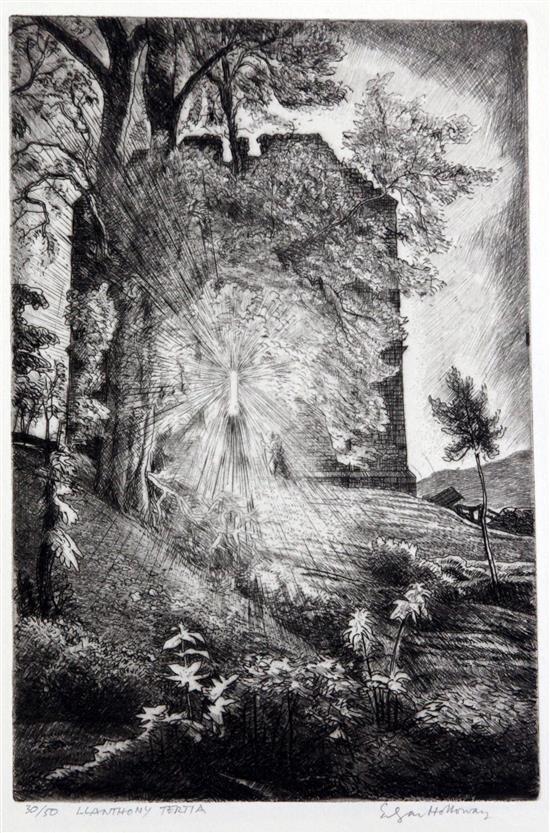 Edgar Holloway (1914-2008) Llanthony Tertia, Capel-y-ffin, 1970, 227 x 150mm